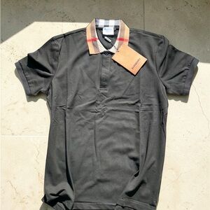 (M & L) Burberry London England Polo Shirt – Black